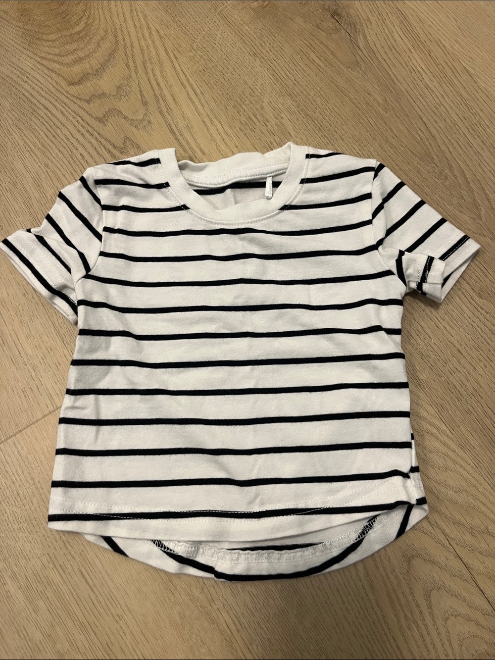 Little Bipsy Elevated Tee- Striped Short-Sleeve Tee - White with Black Stripes